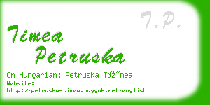 timea petruska business card